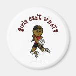 Dark Womens Volleyball in Red Uniform Refrigerator Magnet