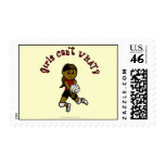 Dark Womens Volleyball in Red Uniform Stamps