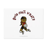 Dark Womens Volleyball in Red Uniform Postcards