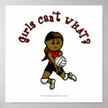 Dark Womens Volleyball in Red Uniform Print