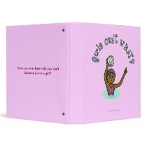 Dark Womens Water Polo Player Vinyl Binders
