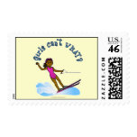 Dark Womens Water Skiing Stamps
