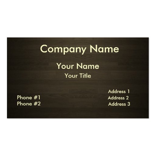 Dark Wood Business Card (front side)