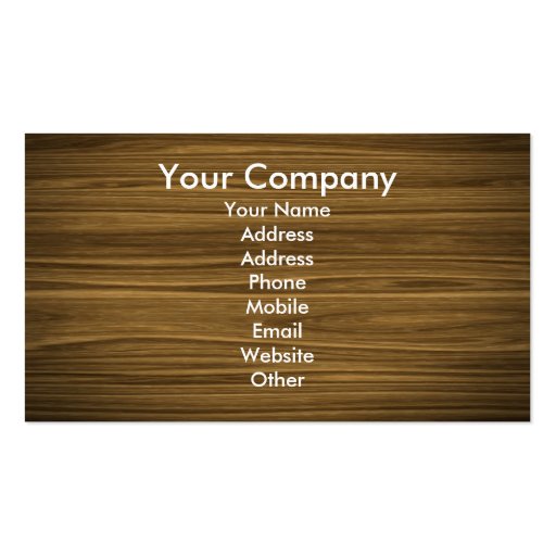 dark wood business cards (front side)