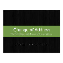 Dark Wood & Green Change of Address Postcard postcards