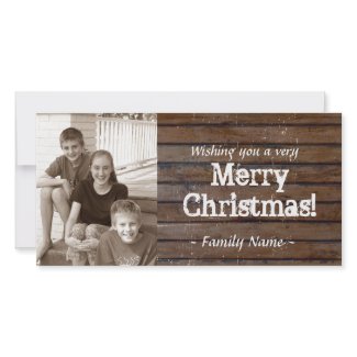 Dark Wood Photo Christmas Card photocard