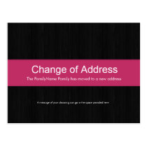 Dark Wood & Pink Change of Address Postcard postcards
