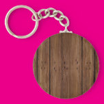 Dark Wood Planks Key Chain