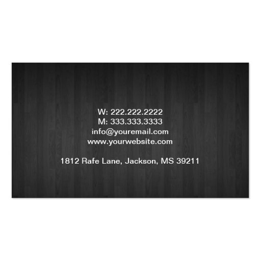 Dark Wood Real Estate Broker Business Card (back side)