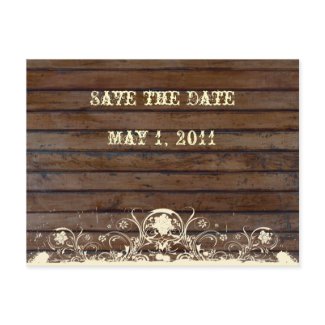 Dark Wood Save the Date postcard
