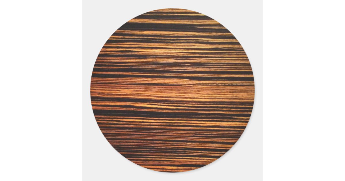 Dark Wood Veneer Classic Round Sticker Zazzle