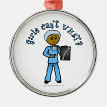 Dark X-ray Technologist Girl Christmas Ornaments