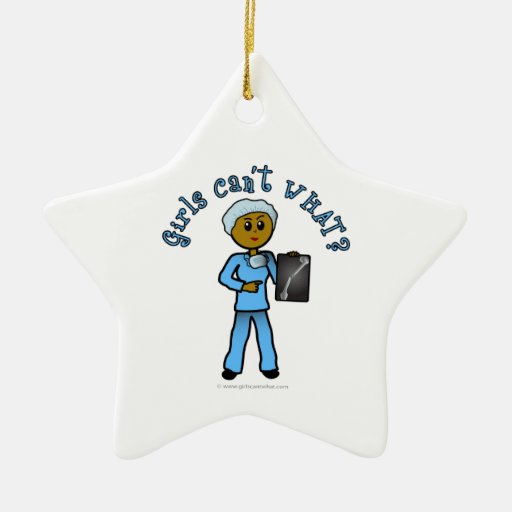 Dark X-ray Technologist Girl Christmas Tree Ornament