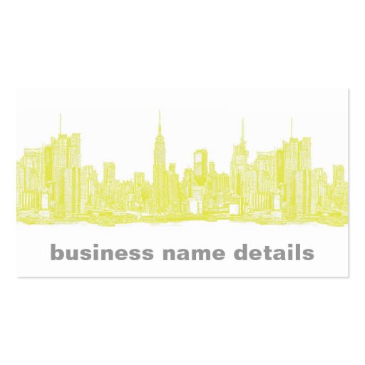 Dark yellow NYC Business Card (back side)