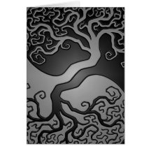 Dark Yin Yang Tree Card