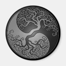 Dark Yin Yang Tree Magnets