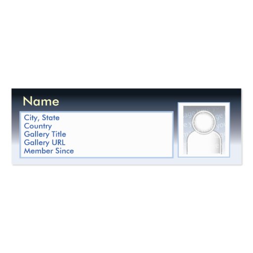 Dark Zazzle - Skinny Business Card Templates (front side)