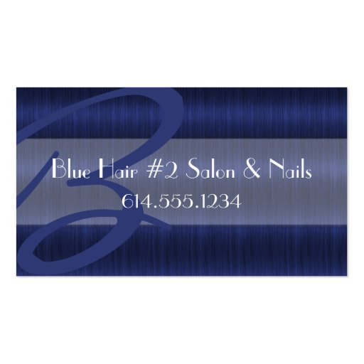 Darker Blue Hair Salon Stylist Business Cards (front side)