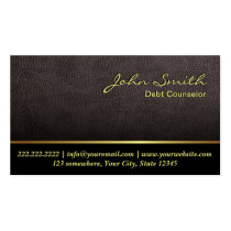 Darker Leather Debt Counselor Business Card
