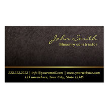 Darker Leather Masonry Constractor Business Card