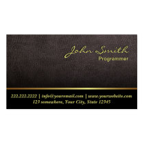 Darker Leather Texture Programmer Business Card