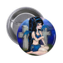 "Darkling" gothic fairy art BUTTON buttons