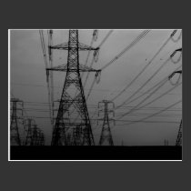 Darkness - B&W power lines postcards