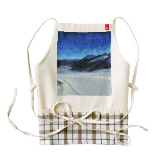 Darkness starting to descend onto a glacier zazzle HEART apron