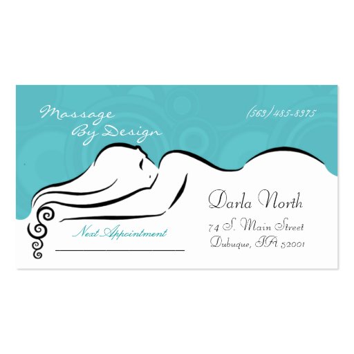 Darla's  [spa blue] Business Cards (front side)