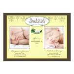 Darling 5x7 Twin BOYS Birth Announcement (yellow)