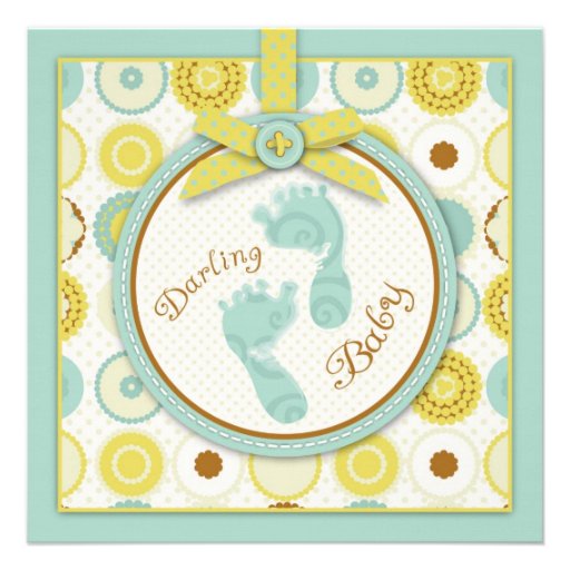 Darling Baby Toes Invitation Square