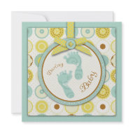 Darling Baby Toes Square Card Announcements