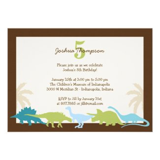 Darling Dinosaurs Birthday Party Invitation