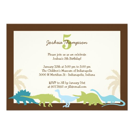 Darling Dinosaurs Birthday Party Invitation