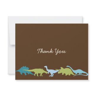 Darling Dinosaurs Thank You Card invitation