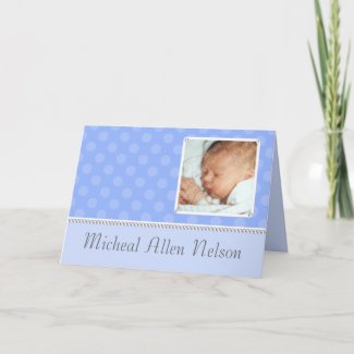Darling Dots Boys Baby Announcement card