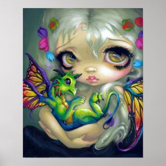 Darling Dragonling IV ART PRINT dragon fairy CUTE print