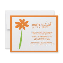 Darling Flower Party Invitation (Orange)