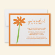 Darling Flower Party Invitation (Orange)