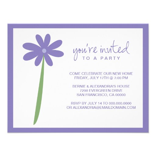 Darling Flower Party Invitation (Purple)