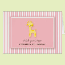 Darling Giraffe Kids Thank-You Card (pink) cards