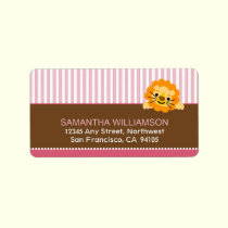 Darling Lion Return Address Labels (pink) labels