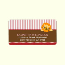 Darling Lion Return Address Labels (red) labels