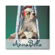 Darling Little Bulldog Puppy Magnets