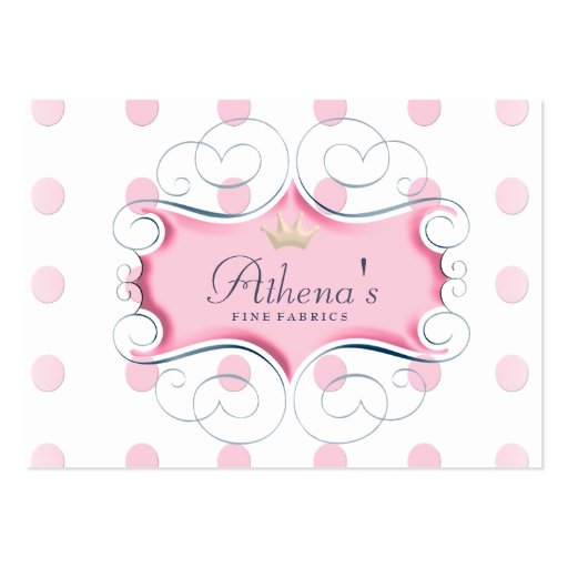 Darling Pink Frame and Pink Polka Dots Business Card Templates (front side)