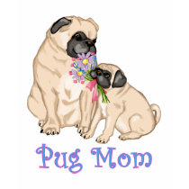 Darling Pug Mom Spring Design Tee t-shirts by naturetees Darling Pug Mom Spring Design Tee t-shirts