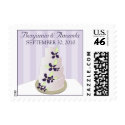 Darling Wedding Cake Invitation Postage :: purple postage by TheWeddingShoppe Darling Wedding Cake Invitation Postage :: purple postage