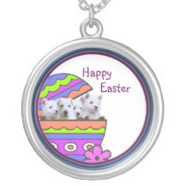 Darling Westie Happy Easter Wishes Necklace