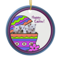 Darling Westie Happy Easter Wishes Ornament