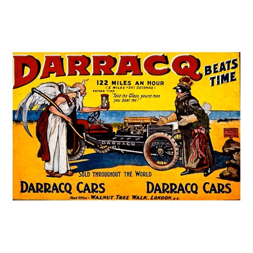Darracq - Vintage Auto Advertisement card